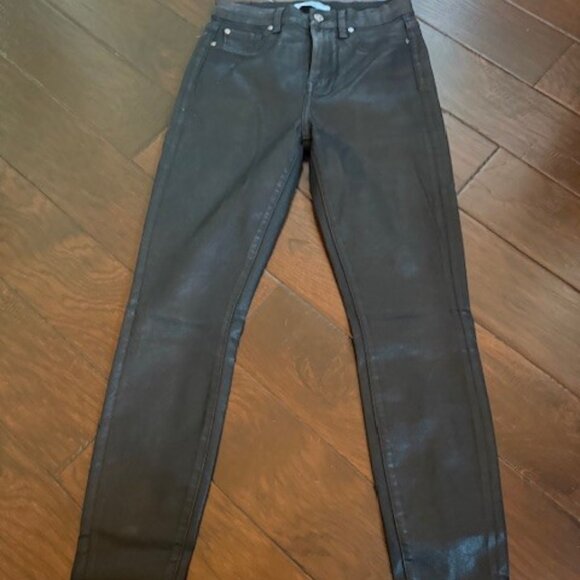 7 For All Mankind Women's Coated High Waist Ankle Skinny Jeans - size 26 / 2 - Picture 4 of 5
